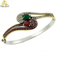 Gümüş Otantik Taşlı Biezik /Bileklik